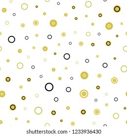 Light Green, Yellow vector seamless layout with circle shapes. Modern abstract illustration with colorful water drops. Pattern for trendy fabric, wallpapers.