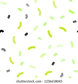 Light Green, Yellow vector seamless pattern with lava shapes. A vague circumflex abstract illustration with gradient. Brand new design for your ads, poster, banner.