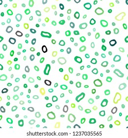 Light Green, Yellow vector seamless template with spots. Blurred decorative design in abstract style with bubbles. Pattern for design of window blinds, curtains.