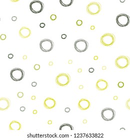 Light Green, Yellow vector seamless texture with disks. Modern abstract illustration with colorful water drops. Pattern can be used for beautiful websites.