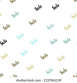 Light Green, Yellow vector seamless pattern with sale signs. Illustration with signs of sales on abstract template. Pattern for ads, posters, banners of sales.