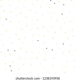 Light Green, Yellow vector seamless cover with spots, lines. Illustration with set of colorful abstract circles and lines. Pattern for trendy fabric, wallpapers.