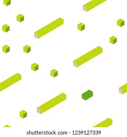 Light Green, Yellow vector seamless, isometric texture in rectangular style. Glitter abstract illustration with rectangular shapes. Design for wallpaper, fabric makers.