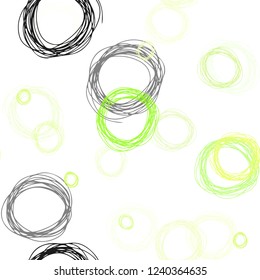 Light Green, Yellow vector seamless pattern with spheres. Modern abstract illustration with colorful water drops. Texture for window blinds, curtains.