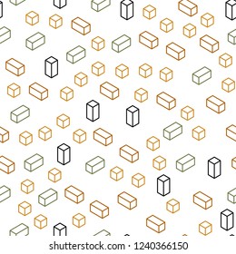 Light Green, Yellow vector seamless, isometric layout with lines, rectangles. Rectangles on abstract background with colorful gradient. Design for wallpaper, fabric makers.