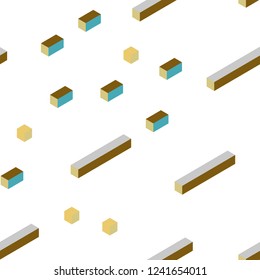 Light Green, Yellow vector seamless, isometric template with rhombus. Abstract gradient illustration with rectangles. Pattern for design of fabric, wallpapers.