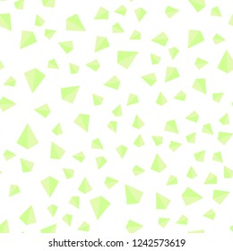 Light Green, Yellow vector seamless, isometric background with triangles. Beautiful illustration with triangles in nature style. Pattern for design of fabric, wallpapers.
