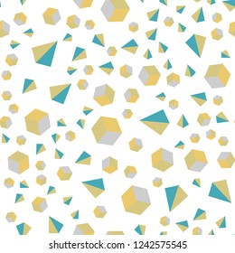 Light Green, Yellow vector seamless, isometric template with crystals, squares. Abstract gradient illustration with triangles, cubes. Pattern for design of fabric, wallpapers.
