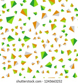 Light Green, Yellow vector seamless, isometric layout with lines, triangles. Illustration with set of colorful triangles. Texture for window blinds, curtains.