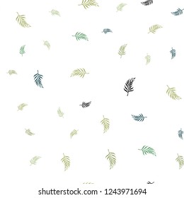 Light Green, Yellow vector seamless doodle layout with leaves. leaves on blurred abstract background with gradient. Trendy design for wallpaper, fabric makers.