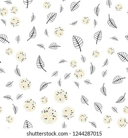 Light Green, Yellow vector seamless abstract backdrop with leaves, flowers. Shining colorful illustration with leaves, flowers. Design for textile, fabric, wallpapers.