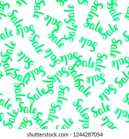 Light Green, Yellow vector seamless template with 70, 90% selling. Shining colorful illustration with isolated selling prices. Template for season sales, shopping ads.