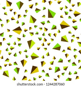 Light Green, Yellow vector seamless, isometric backdrop with lines, triangles. Glitter abstract illustration with triangular shapes. Texture for window blinds, curtains.