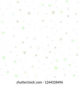 Light Green, Yellow vector seamless backdrop with lines, circles, rhombus. Circles, lines, rhombus with colorful gradient. Pattern for design of fabric, wallpapers.