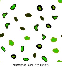 Light Green, Yellow vector seamless layout with circle shapes. Blurred decorative design in abstract style with bubbles. Pattern for trendy fabric, wallpapers.