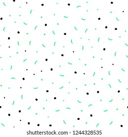 Light Green, Yellow vector seamless cover with spots, lines. Colorful illustration with circles and lines in futuristic style. Design for textile, fabric, wallpapers.