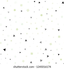 Light Green, Yellow vector seamless layout with circles, lines, rectangles. Circles, lines, rhombus with colorful gradient. Design for textile, fabric, wallpapers.
