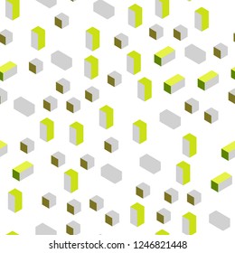 Light Green, Yellow vector seamless, isometric template with rhombus. Modern abstract illustration with colorful rectangles. Template for business cards, websites.