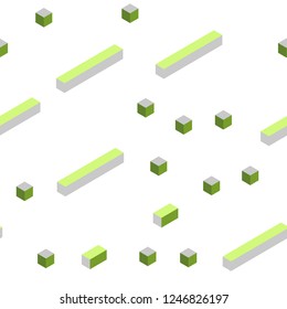 Light Green, Yellow vector seamless, isometric backdrop with rhombus. Rectangles on abstract background with colorful gradient. Pattern for design of fabric, wallpapers.