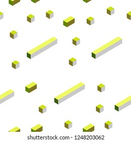 Light Green, Yellow vector seamless, isometric template with rhombus. Rectangles on abstract background with colorful gradient. Pattern for design of fabric, wallpapers.