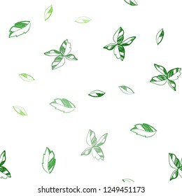 Light Green, Yellow vector seamless doodle pattern with leaves. Brand new colored illustration in blurry style with leaves. Pattern for design of window blinds, curtains.