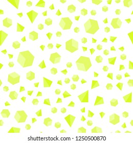 Light Green, Yellow vector seamless, isometric cover with triangles, rectangles. Abstract gradient illustration with triangles, cubes. Design for wallpaper, fabric makers.