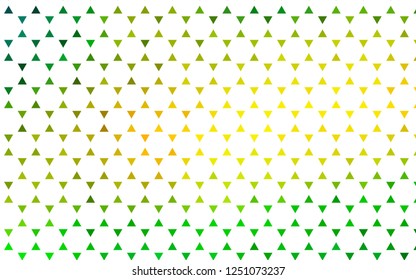 Light Green, Yellow vector seamless backdrop with lines, triangles. Abstract gradient illustration with triangles. Design for textile, fabric, wallpapers.