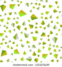 Light Green, Yellow vector seamless, isometric pattern with polygonal style. Modern abstract illustration with colorful triangles. Design for wallpaper, fabric makers.