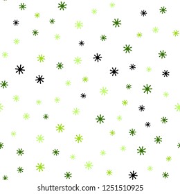 Light Green, Yellow vector seamless background with xmas snowflakes. Modern geometrical abstract illustration with snowflakes. Design for textile, fabric, wallpapers.