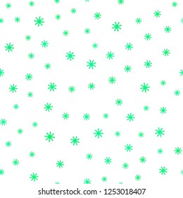 Light Green, Yellow vector seamless template with ice snowflakes. Shining colorful illustration with snow in christmas style. Design for textile, fabric, wallpapers.