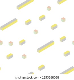 Light Green, Yellow vector seamless, isometric texture in rectangular style. Beautiful illustration with rectangles and squares. Texture for window blinds, curtains.