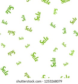 Light Green, Yellow vector seamless layout with discount words. Colorful set of  percentage signs in simple style. Pattern for ads, posters, banners of sales.