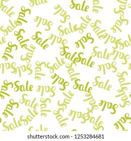 Light Green, Yellow vector seamless template with 70, 90% selling. Abstract illustration with colorful gradient symbols of sales. Template for season sales, shopping ads.