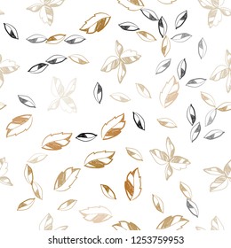 Light Green, Yellow vector seamless natural backdrop with leaves. A vague abstract illustration with leaves in doodles style. Pattern for trendy fabric, wallpapers.