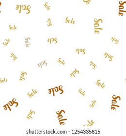 Light Green, Yellow vector seamless pattern with sale signs. Gradient illustration with discount signs on white backdrop. Backdrop for ads, leaflets of Black Friday.