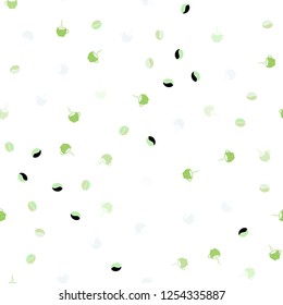 Light Green, Yellow vector seamless cover with set of coffee beans. Decorative gradient design of coffee cups and beans. Pattern for ad, booklets, leaflets of restaurants.