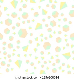 Light Green, Yellow vector seamless, isometric cover with triangles, rectangles. Illustration with colorful triangles, rectangles. Texture for window blinds, curtains.