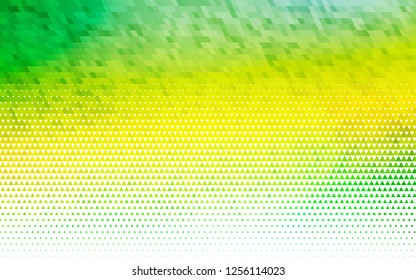 Light Green, Yellow vector seamless background with triangles. Glitter abstract illustration with triangular shapes. Pattern for trendy fabric, wallpapers.