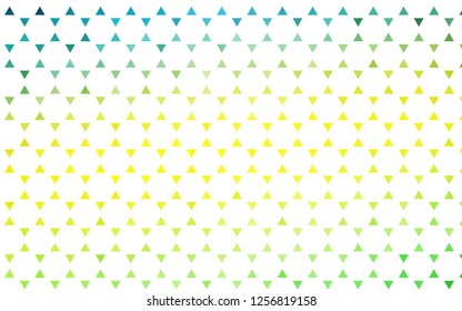 Light Green, Yellow vector seamless pattern in polygonal style. Illustration with set of colorful triangles. Template for business cards, websites.