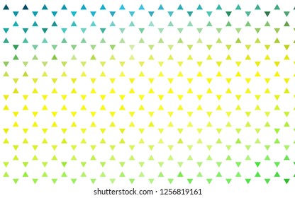 Light Green, Yellow vector seamless pattern in polygonal style. Illustration with set of colorful triangles. Template for business cards, websites.