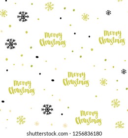 Light Green, Yellow vector seamless layout with bright snowflakes. Modern geometrical abstract illustration with snowflakes. Pattern for design of window blinds, curtains.