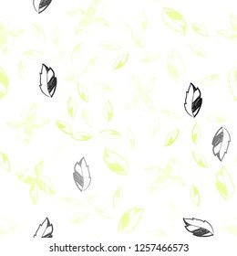 Light Green, Yellow vector seamless natural background with leaves. A vague abstract illustration with leaves in doodles style. Pattern for design of fabric, wallpapers.