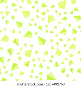 Light Green, Yellow vector seamless, isometric pattern with polygonal style. Triangles on abstract background with colorful gradient. Design for wallpaper, fabric makers.