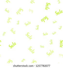 Light Green, Yellow vector seamless cover with symbols of sales. Abstract illustration with colorful gradient symbols of sales. Backdrop for mega promotions, discounts.