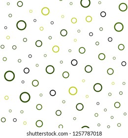 Light Green, Yellow vector seamless background with bubbles. Illustration with set of shining colorful abstract circles. New design for ad, poster, banner of your website.