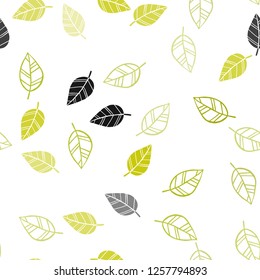 Light Green, Yellow vector seamless elegant background with leaves. leaves on blurred abstract background with gradient. Pattern for trendy fabric, wallpapers.