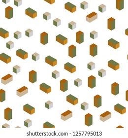 Light Green, Yellow vector seamless, isometric cover in polygonal style. Modern abstract illustration with colorful rectangles. Texture for window blinds, curtains.