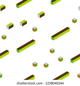 Light Green, Yellow vector seamless, isometric pattern in square style. Decorative design in abstract style with rectangles. Design for textile, fabric, wallpapers.