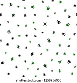 Light Green, Yellow vector seamless texture with colored snowflakes. Shining colorful illustration with snow in christmas style. Design for wallpaper, fabric makers.