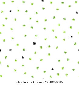 Light Green, Yellow vector seamless pattern with christmas snowflakes. Modern geometrical abstract illustration with snowflakes. Design for wallpaper, fabric makers.